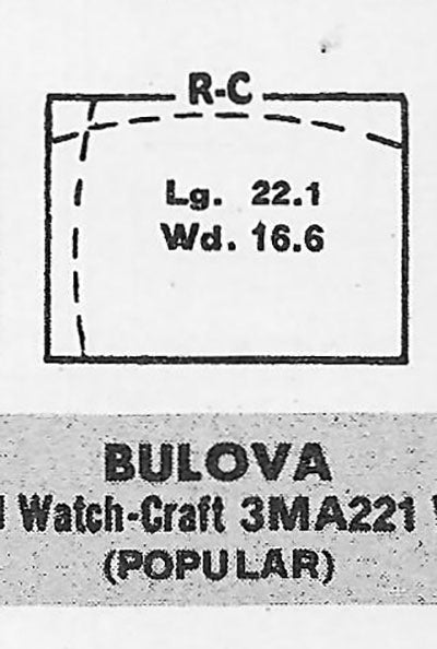 BULOVA : CLAY & COMMANDER - Rectangle 22.1mm x 16.6mm