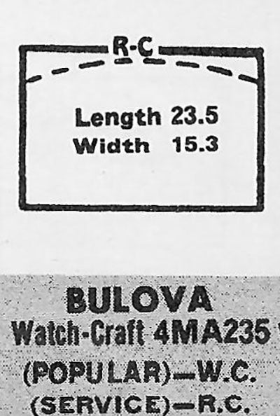 BULOVA - Rectangle 23.5mm x 15.3mm