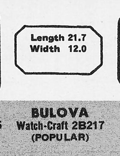 BULOVA - Rectangle w/Cut Corners 21.7mm x 12.0mm