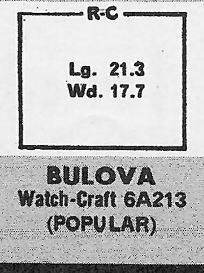 BULOVA - Rectangle 21.3mm x 17.7mm