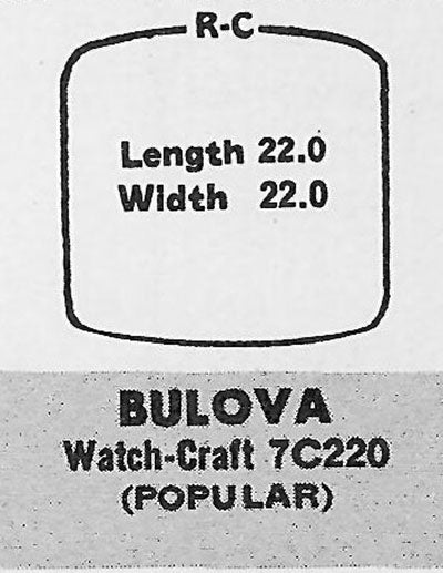 BULOVA - Tonneau w/Radius Corners 22.0mm x 22.0mm