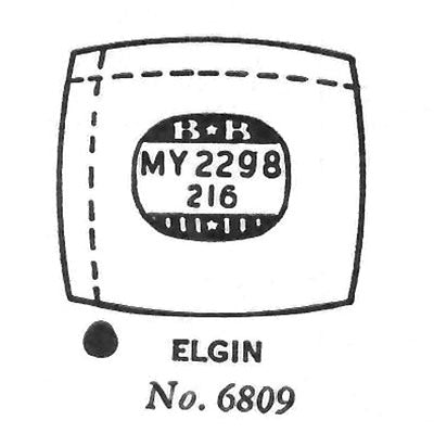 ELGIN : SARATOGA & 6809 - Cushion 22.9mm x 21.6mm