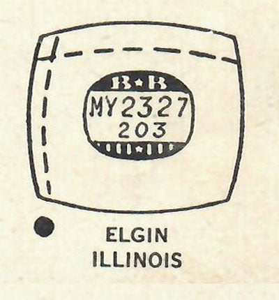 ELGIN : 6611 & 6611-12 AND ILLINOIS - Cushion 23.2mm x 20.3mm DUREX