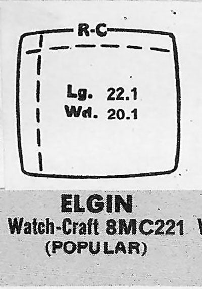 ELGIN : 5517A & 5517X - Cushion 22.1mm x 20.1mm