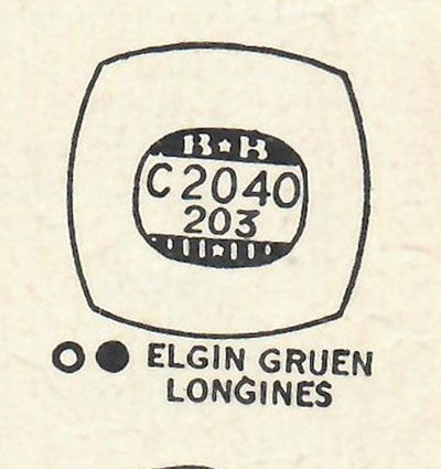 GRUEN : 179/1 & ELGIN, LONGINES - Cushion 20.4mm x 20.3mm