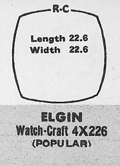 ELGIN - Cushion 22.6mm x 22.6mm DUREX & ROCK-CRAFT