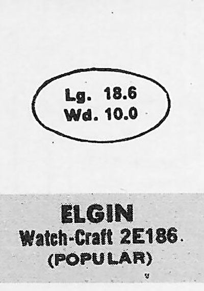 ELGIN - Oval 18.6mm x 10.0mm