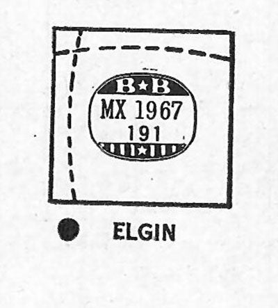 ELGIN : PALM SPRINGS & 6519 - Rectangle 19.6mm x 19.1mm