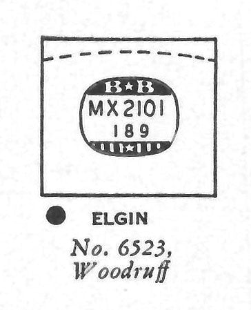 ELGIN : WOODRUFF & 6523 - Rectangle 21.0mm x 18.9mm