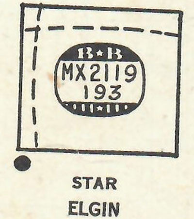 ELGIN : 6613 - Rectangle 21.1mm x 19.3mm
