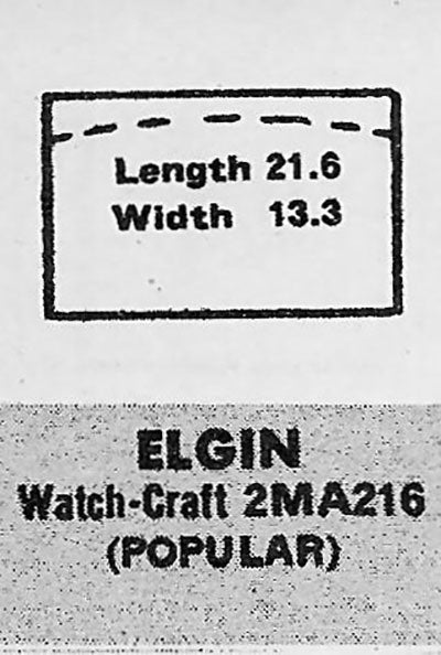 ELGIN - Rectangle 21.6mm x 13.3mm