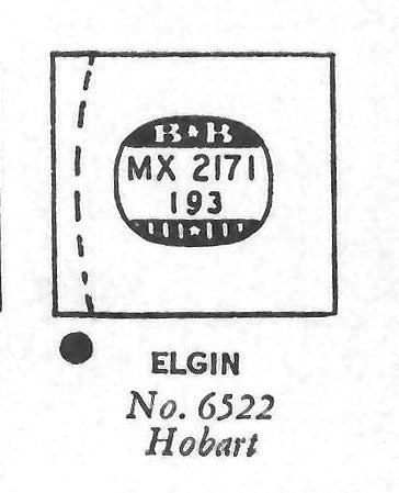 ELGIN : HOBART & 6522 - Rectangle 21.7mm x 19.3mm