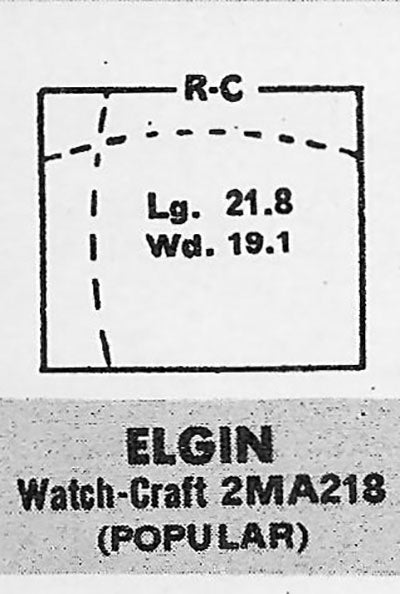 ELGIN : 6512A & 6512B - Rectangle 21.8mm x 19.1mm