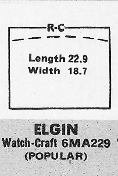 ELGIN : 4615A & WALTHAM : MULTIPLE MODELS - Rectangle 22.9mm x 18.7mm