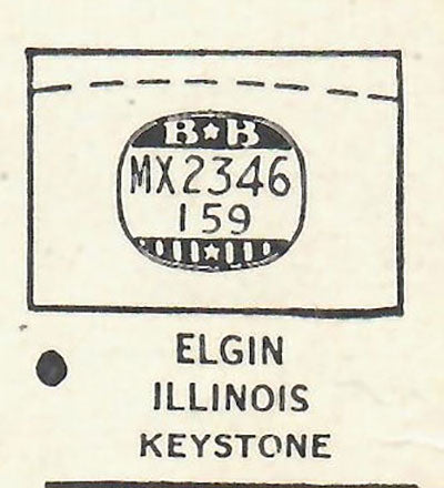 ELGIN : 3526 & 5509 AND ILLINOIS - Rectangle 23.4mm x 15.9mm DUREX