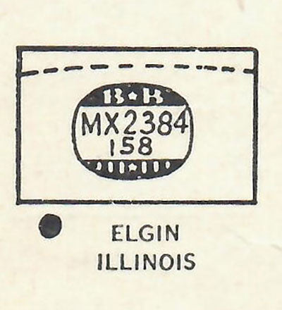 ELGIN & ILLINOIS - Rectangle 23.8mm x 15.8mm