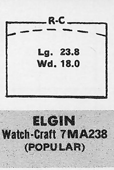 ELGIN & WALTHAM : MULTIPLE MODELS - Rectangle 23.8mm x 18.0mm