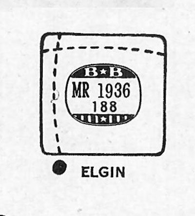 ELGIN : BELFAIR (AND OTHERS) - Rectangle w/Radius Corners 19.3mm x 18.8mm DUREX