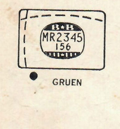GRUEN : CURTIS (AND OTHERS) - Rectangle w/Radius Corners 23.4mm x 15.6mm DUREX