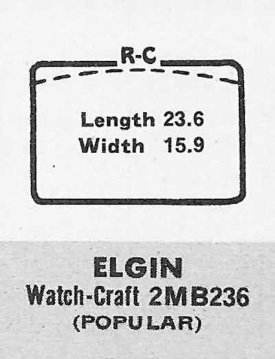 ELGIN & ILLINOIS - Rectangle w/Radius Corners 23.6mm x 15.9mm