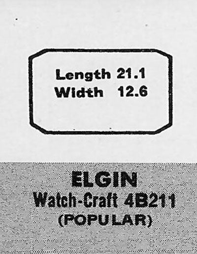 ELGIN & ILLINOIS - Rectangle w/Cut Corners 21.1mm x 12.6mm