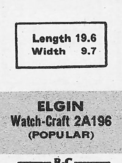 ELGIN - Rectangle 19.6mm x 9.7mm