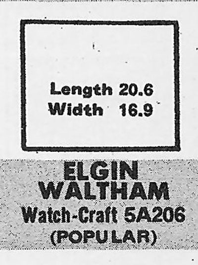 ELGIN & WALTHAM - Rectangle 20.6mm x 16.9mm