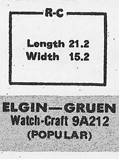 ELGIN & GRUEN - Rectangle 21.2mm x 15.2mm ROCK-CRAFT