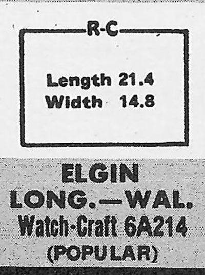 ELGIN, LONGINES & WALTHAM - Rectangle 21.4mm x 14.8mm