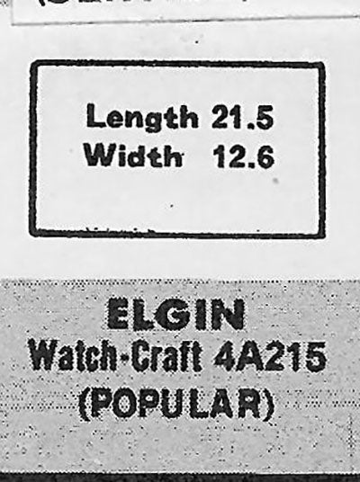 ELGIN - Rectangle 21.5mm x 12.6mm