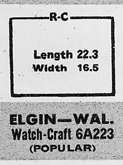 ELGIN & WALTHAM - Rectangle 22.3mm x 16.5mm