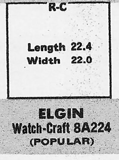 ELGIN : 4806A - Rectangle 22.4mm x 22.0mm