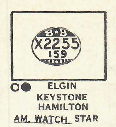 HAMILTON : TALBOT, TAYLOR & ELGIN - Rectangle 22.5mm x 15.9mm