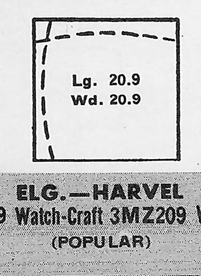 ELGIN : 4505G & 4505J - Square 20.9mm x 20.9mm