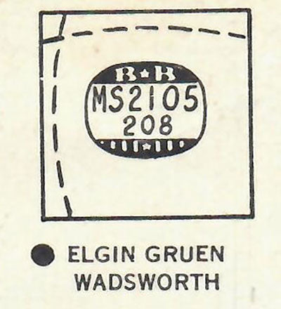 ELGIN & GRUEN : MULTIPLE MODELS - Square 21.0mm x 20.8mm