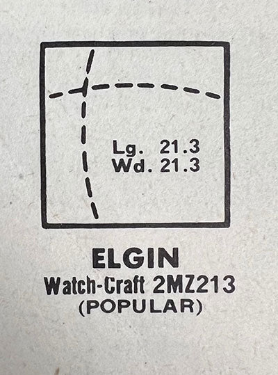ELGIN - Square 21.3mm x 21.3mm