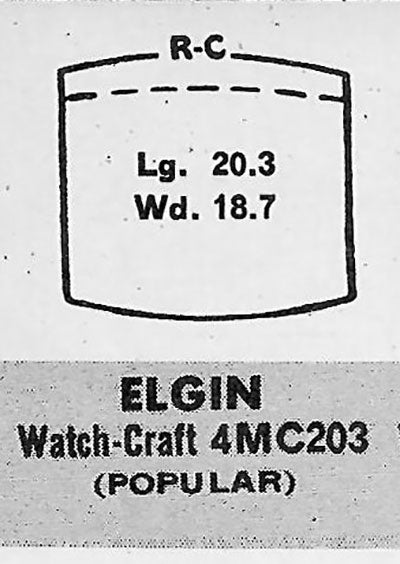 ELGIN : 6614 - Tonneau 20.3mm x 18.7mm