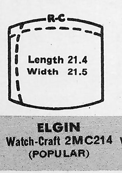 ELGIN : 6711 & 6711A - Tonneau 21.5mm x 21.5mm