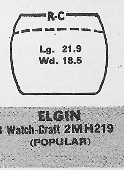 ELGIN - Tonneau 21.9mm x 18.5mm ROCK-CRAFT