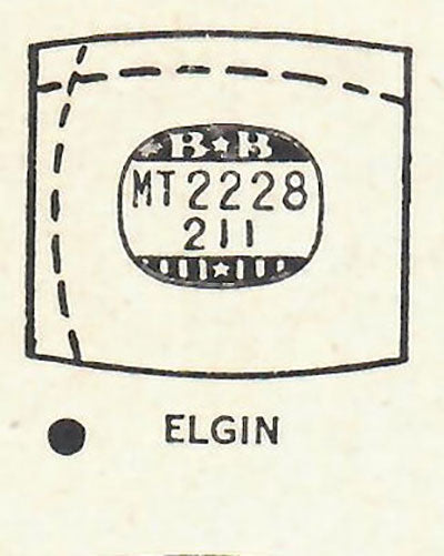 ELGIN : 4608 LORD ELGIN - Tonneau 22.2mm x 21.1mm