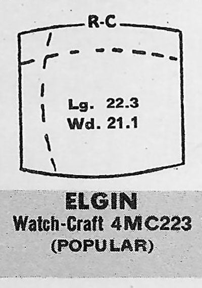 ELGIN : 4608G - Tonneau 22.3mm x 21.1mm
