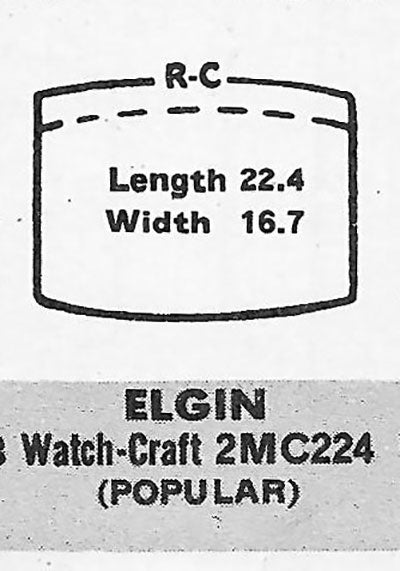 ELGIN - Tonneau 22.4mm x 16.7mm