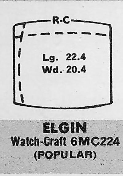 ELGIN - Tonneau 22.4mm x 20.4mm