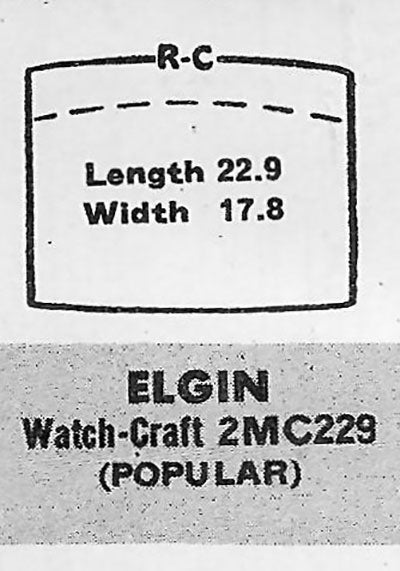 ELGIN & ILLINOIS - Tonneau 22.9mm x 17.8mm
