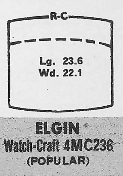 ELGIN : MULTIPLE MODELS - Tonneau 23.6mm x 22.1mm