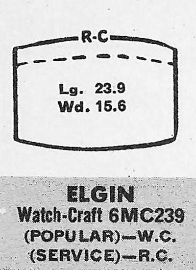 ELGIN - Tonneau 23.9mm x 15.6mm