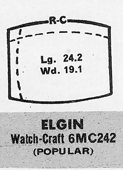 ELGIN - Tonneau 24.2mm x 19.1mm
