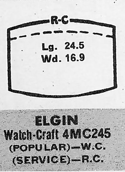 ELGIN - Tonneau 24.5mm x 16.9mm