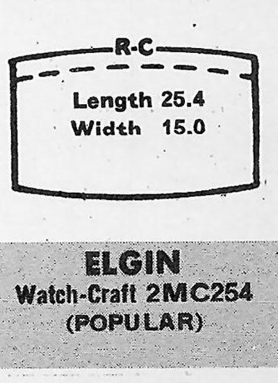 ELGIN & ILLINOIS - Tonneau 25.4mm x 14.8mm