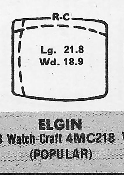 ELGIN - Tonneau 21.8mm x 18.9mm